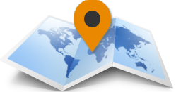 emplacement de l'hôtel à Oia Santorin